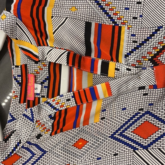 Bianca Coletti S/S silk geometric print top Sz. S - Picture 2 of 6